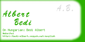 albert bedi business card